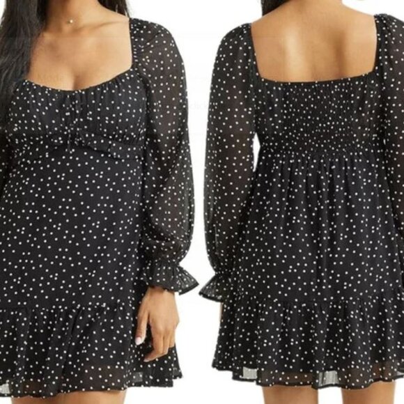 Altar'd State Long Sleeve Fit & Flare Ruffle Hem Star Dress - Picture 9 of 9